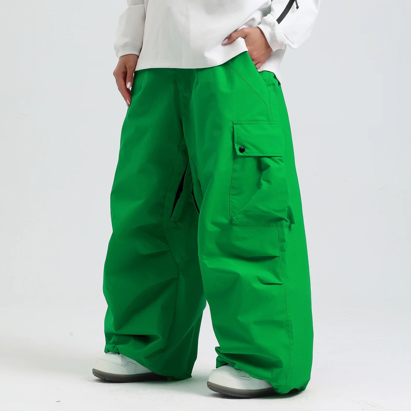 Pantaloni da sci unisex larghi – Pantaloni da snowboard traspiranti con cerniera e isolamento