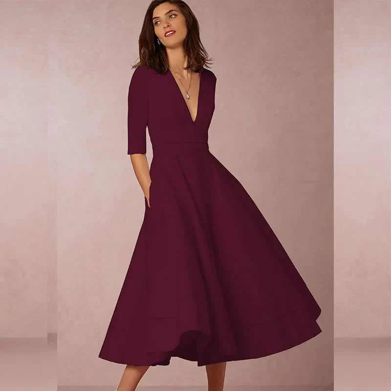 Abito Vintage Donna A-Line Anni ’60 con Gonna Svasata – Elegante e Femminile