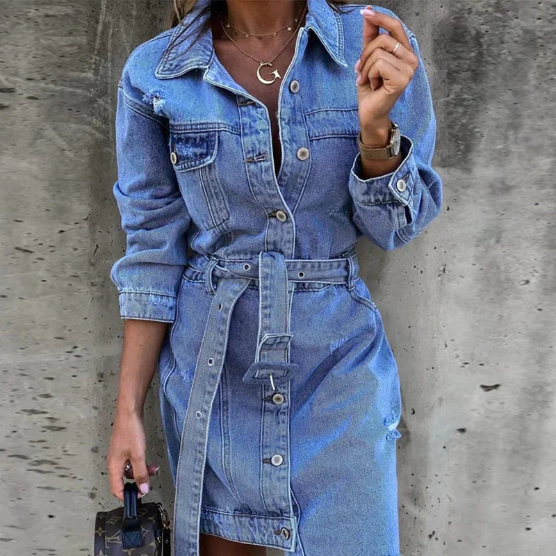 Pauletta Abito Denim Essenziale – Stile Casual Classico da Donna