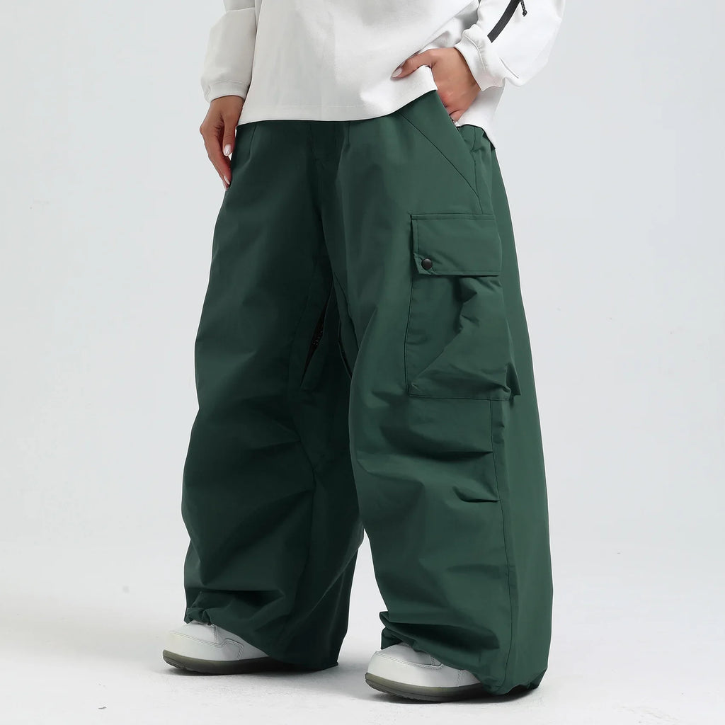 Pantaloni da sci unisex larghi – Pantaloni da snowboard traspiranti con cerniera e isolamento