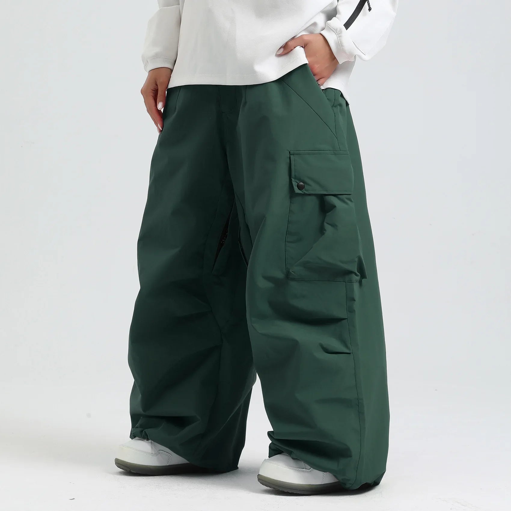 Pantaloni da sci unisex larghi – Pantaloni da snowboard traspiranti con cerniera e isolamento