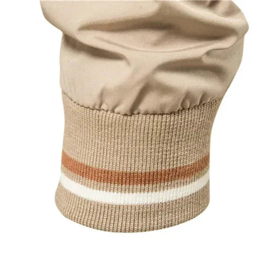 Giubbotto bomber leggero con cerniera da uomo – Giacca casual con finiture a coste