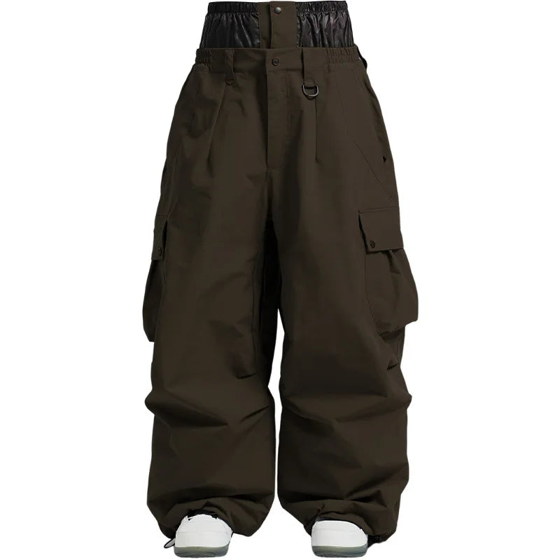 Pantaloni da sci unisex larghi – Pantaloni da snowboard traspiranti con cerniera e isolamento