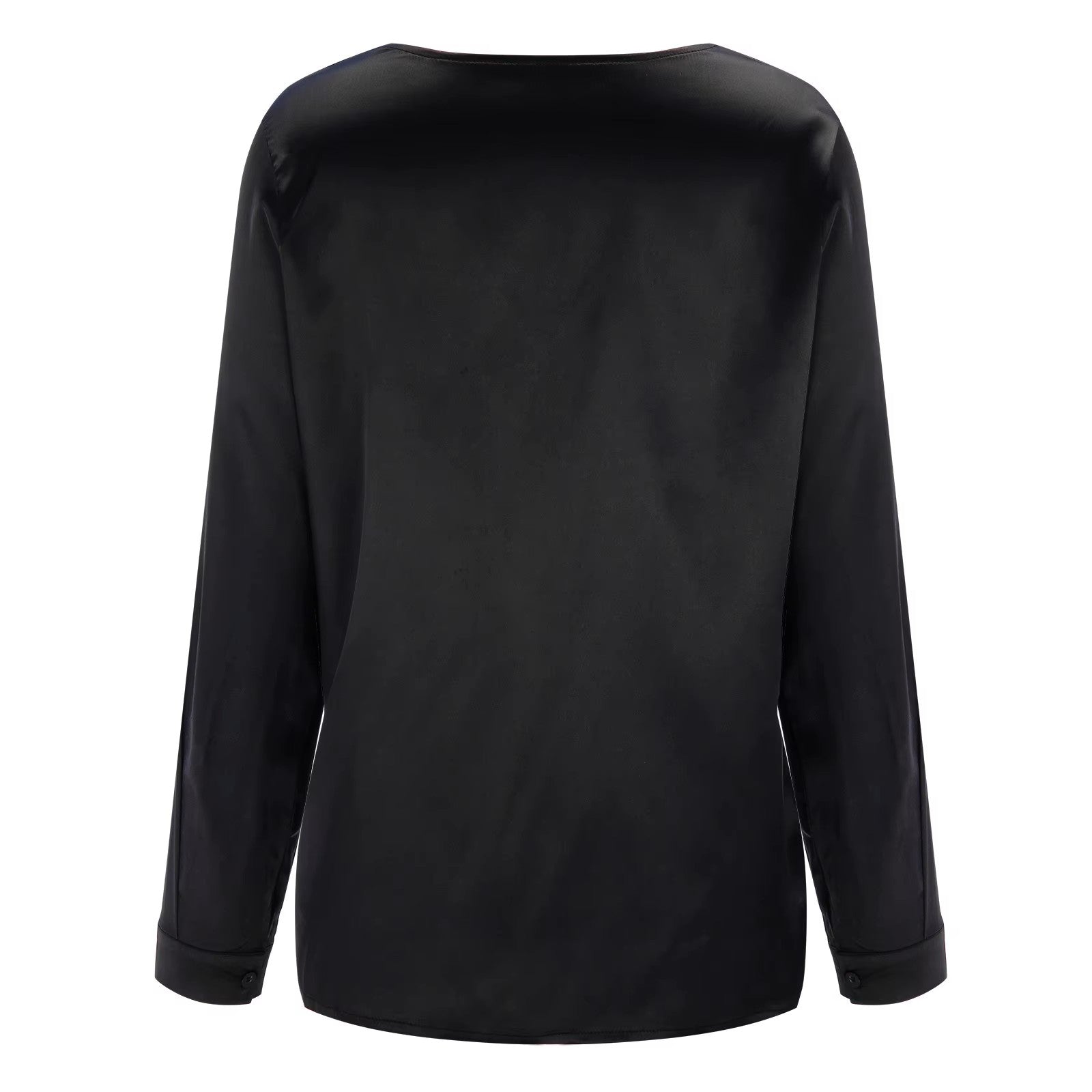 Camicetta satinata da donna con scollatura profonda – Blusa elegante fluida