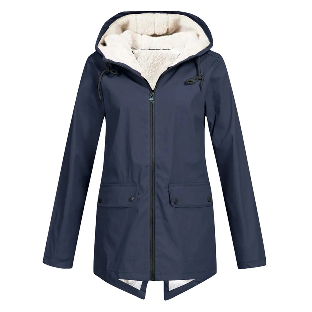 Giacca lunga foderata in pile da donna – Parka invernale caldo