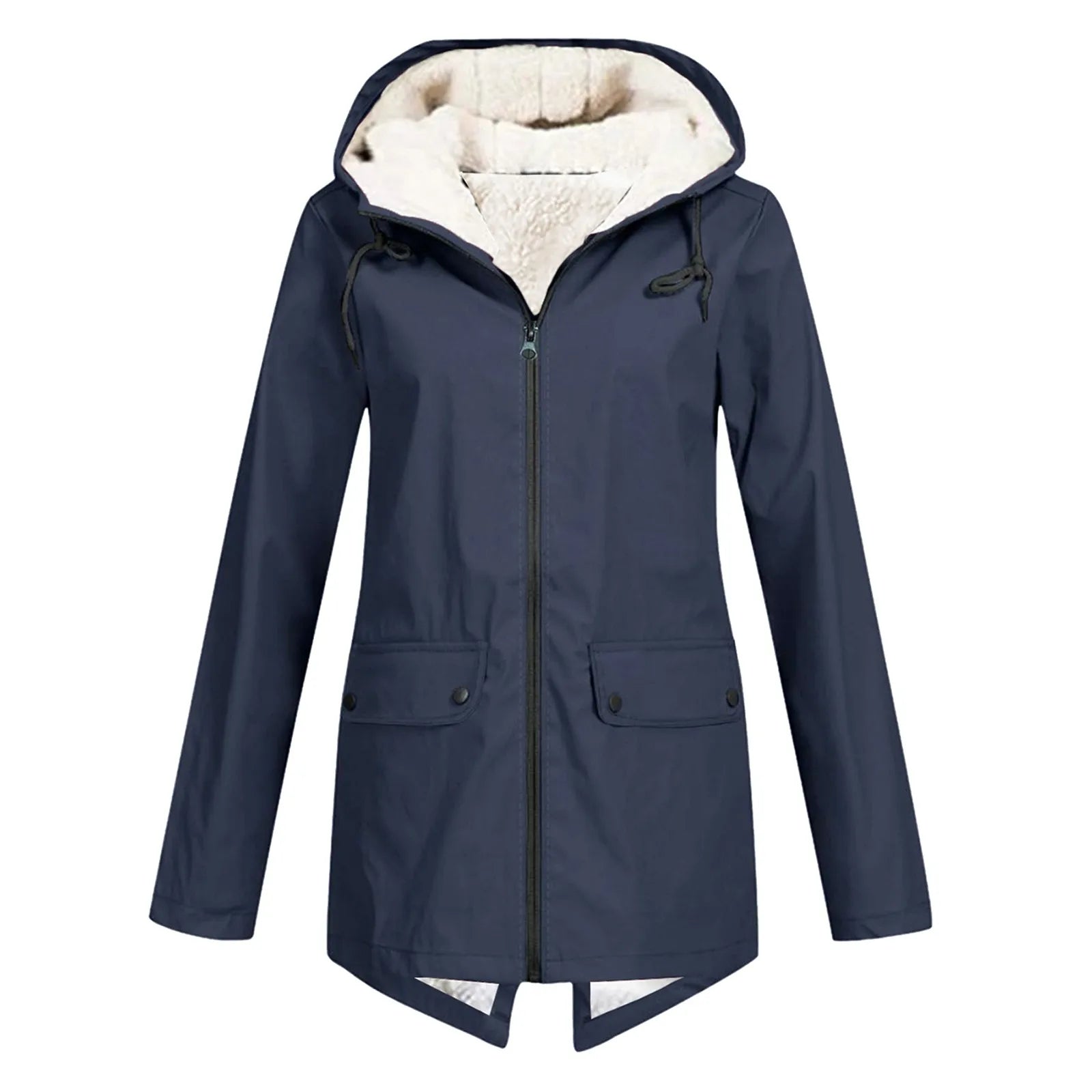 Giacca lunga foderata in pile da donna – Parka invernale caldo