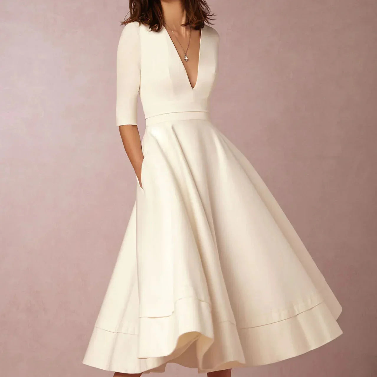 Abito Vintage Donna A-Line Anni ’60 con Gonna Svasata – Elegante e Femminile