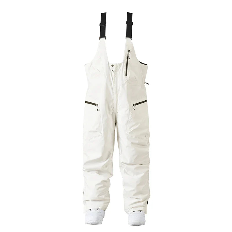 Pantaloni da sci regolabili unisex – Pantaloni da neve con bretelle e chiusura con cerniera