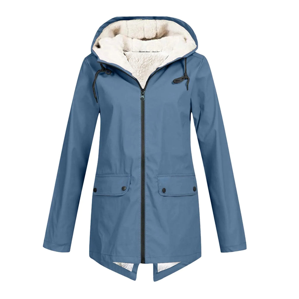 Giacca lunga foderata in pile da donna – Parka invernale caldo