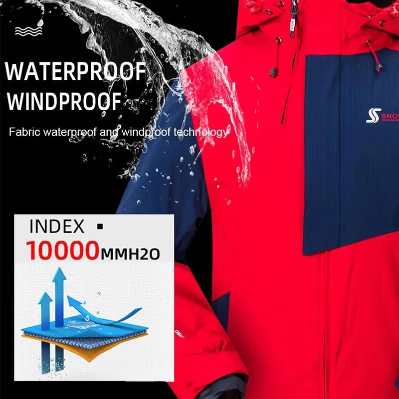 Giacca da sci invernale ad alte prestazioni da uomo – Giacca da snowboard impermeabile e antivento