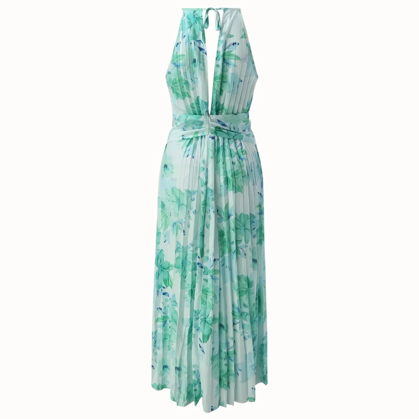 Abito maxi floreale da donna con collo halter - Boho ed elegante