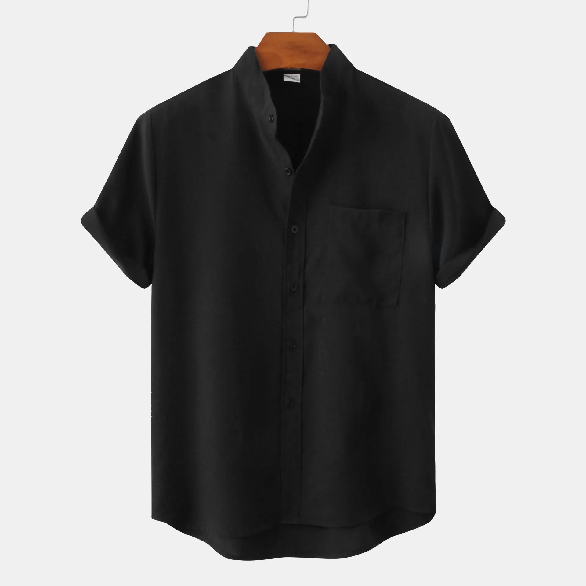 Camicia estiva da uomo in misto lino – leggera a maniche corte con bottoni