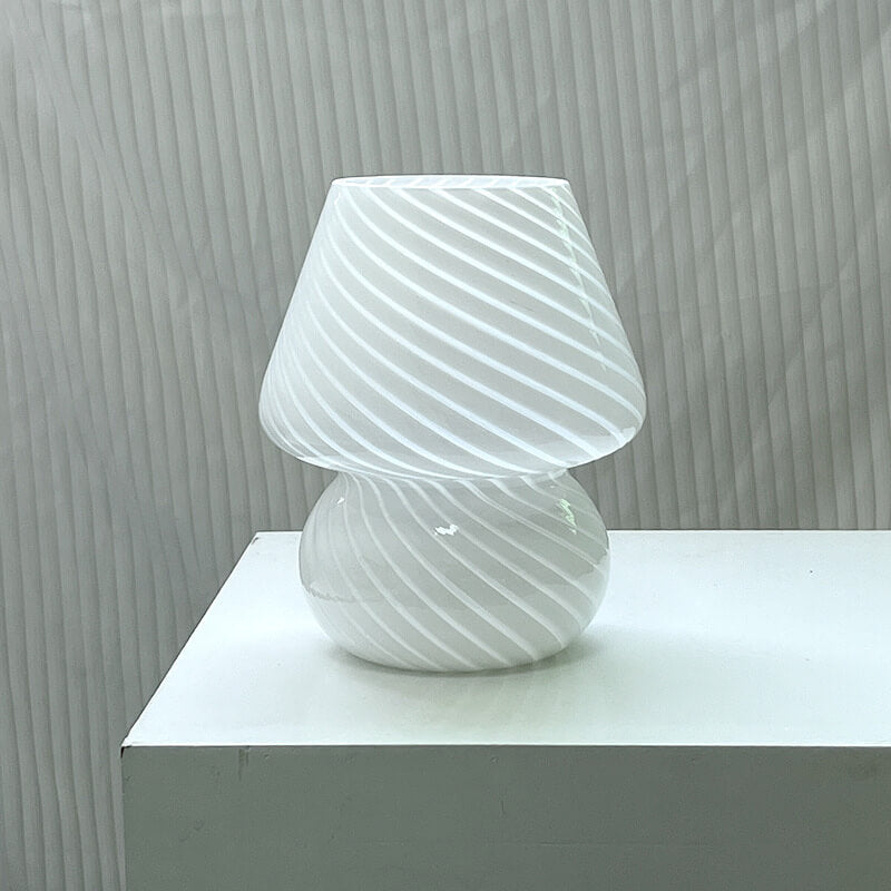 Lampada da tavolo moderna e minimalista in vetro spugna a righe