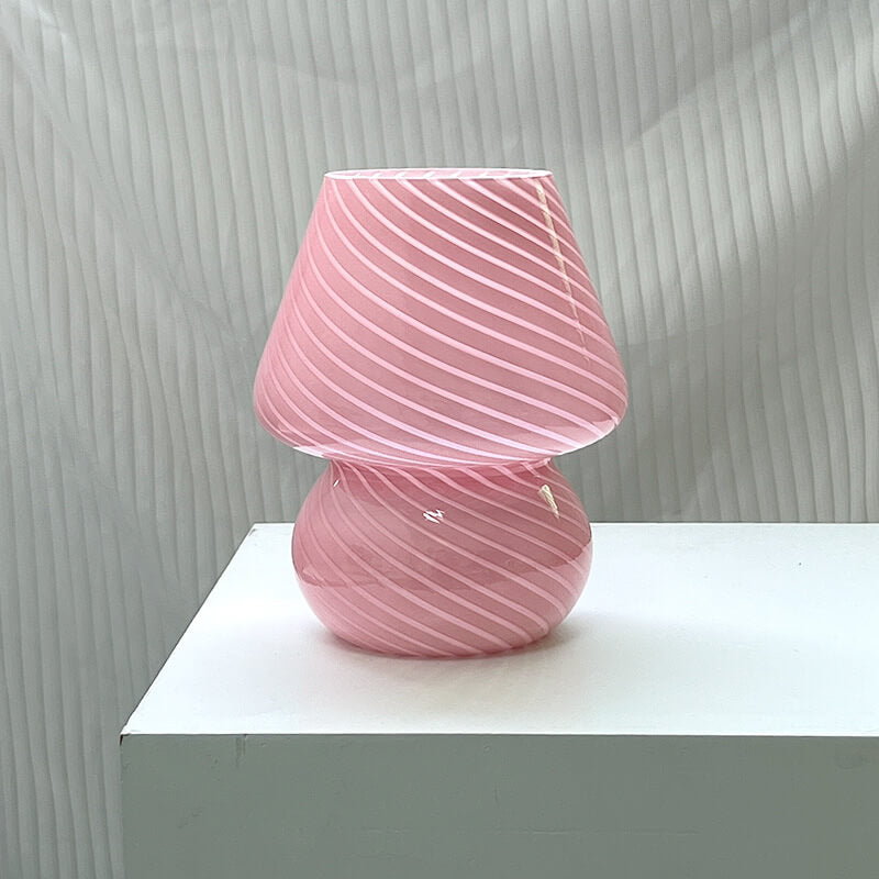 Lampada da tavolo moderna e minimalista in vetro spugna a righe
