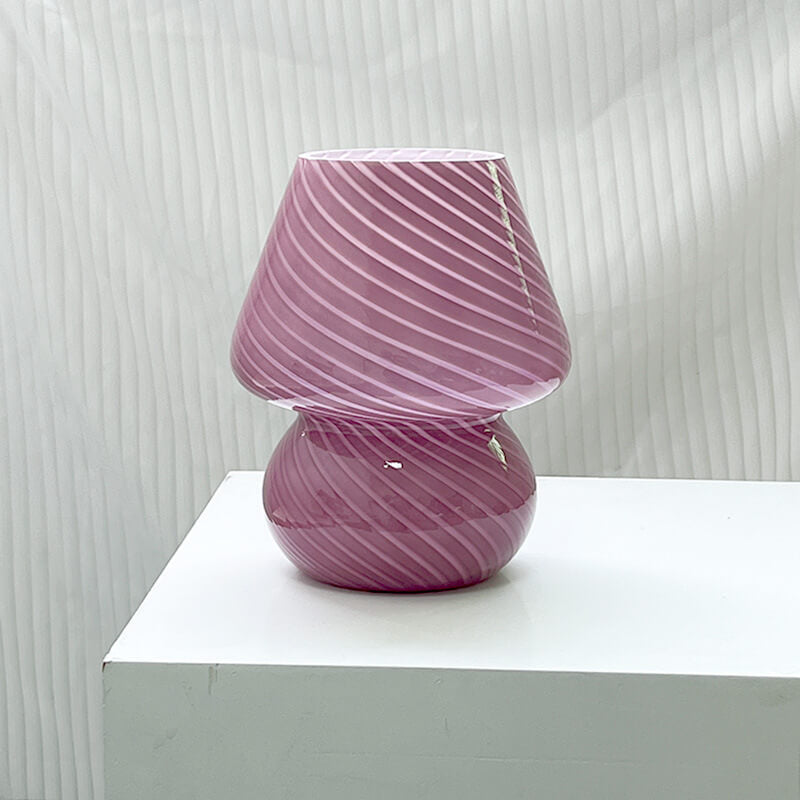 Lampada da tavolo moderna e minimalista in vetro spugna a righe