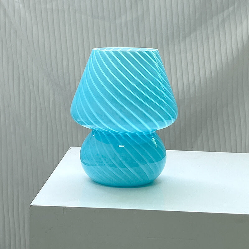 Lampada da tavolo moderna e minimalista in vetro spugna a righe