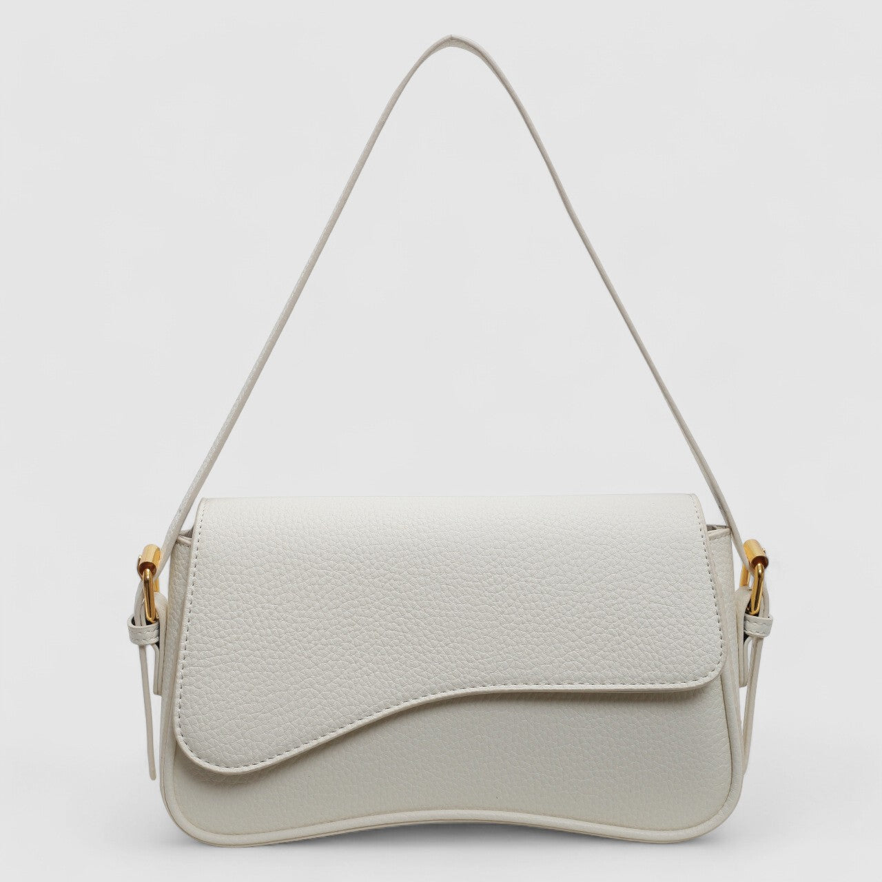 Elegante borsa a mano ondulata in pregiata pelle vegana