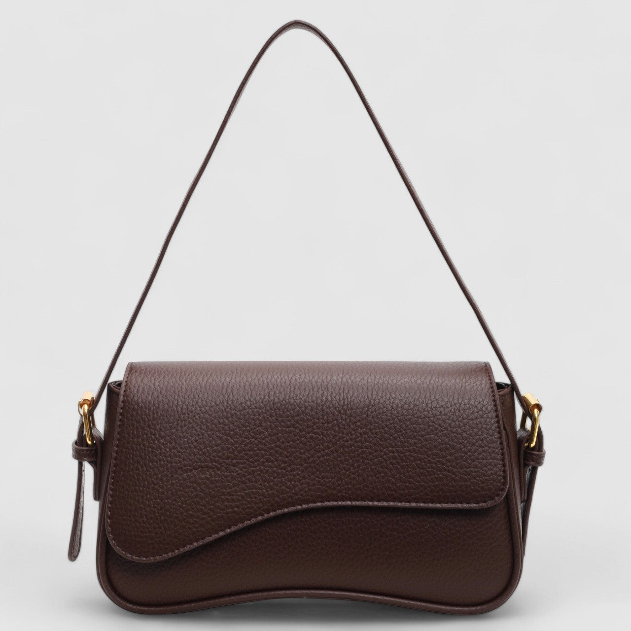 Elegante borsa a mano ondulata in pregiata pelle vegana