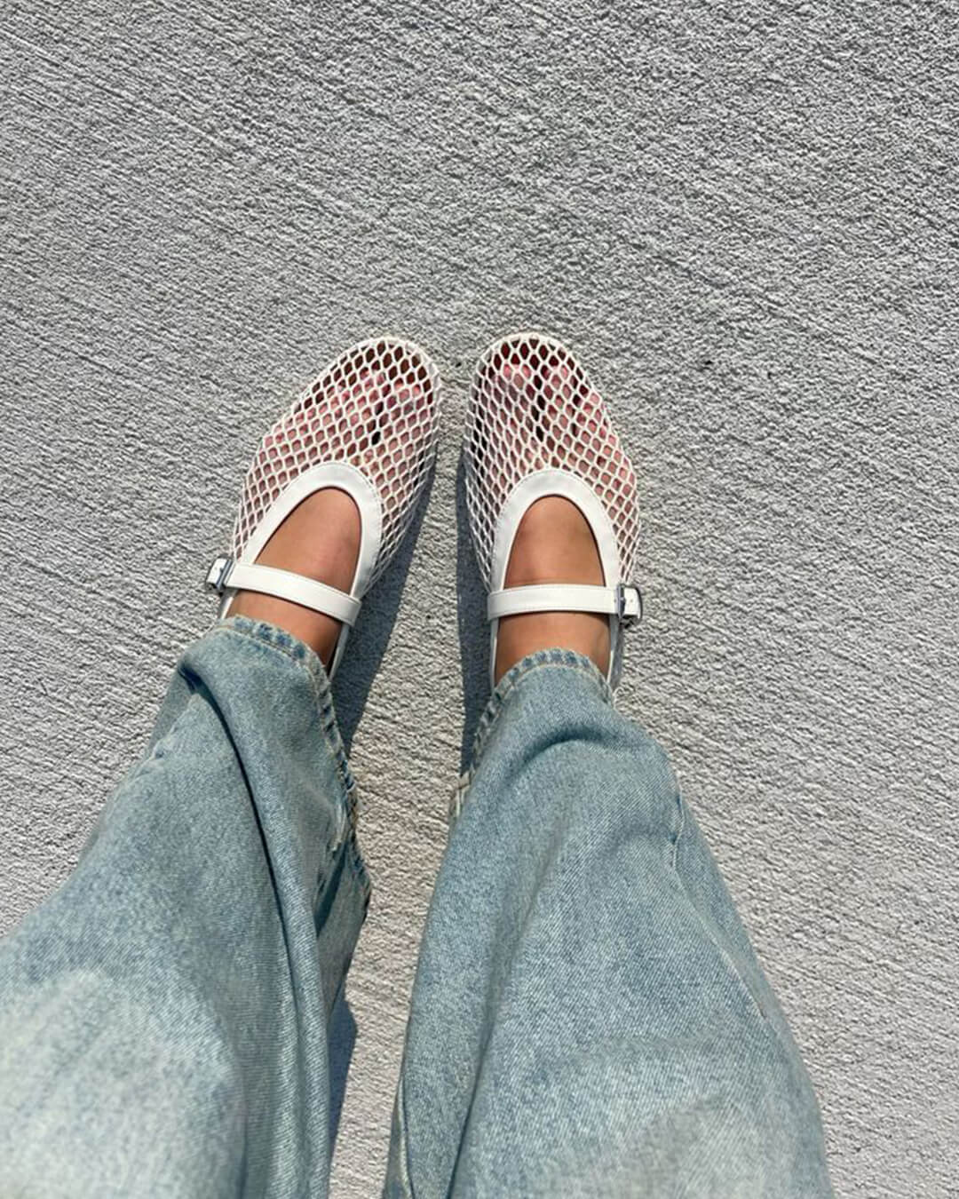 Ballerine da donna in mesh traspirante con dettagli effetto pelle - Eleganti e leggere