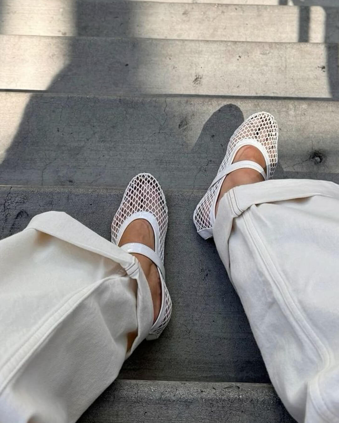 Ballerine da donna in mesh traspirante con dettagli effetto pelle - Eleganti e leggere