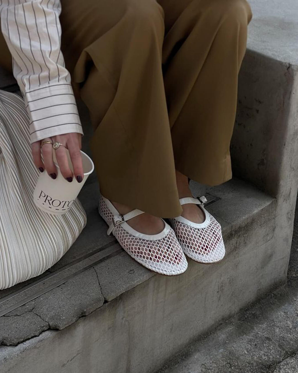 Ballerine da donna in mesh traspirante con dettagli effetto pelle - Eleganti e leggere