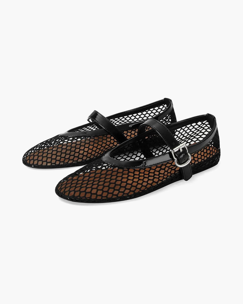 Ballerine da donna in mesh traspirante con dettagli effetto pelle - Eleganti e leggere