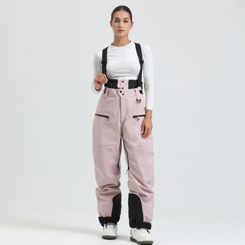 Pantaloni da sci unisex con bretelle – Pantaloni da neve impermeabili per freddo estremo (-40°C)