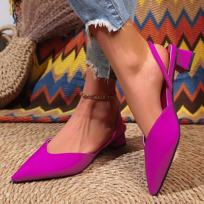 Slingback da donna con tacco largo basso - Comode ed eleganti