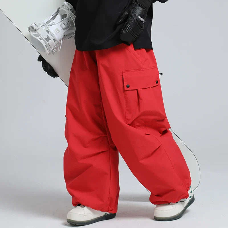 Pantaloni da sci unisex larghi – Pantaloni da snowboard traspiranti con cerniera e isolamento