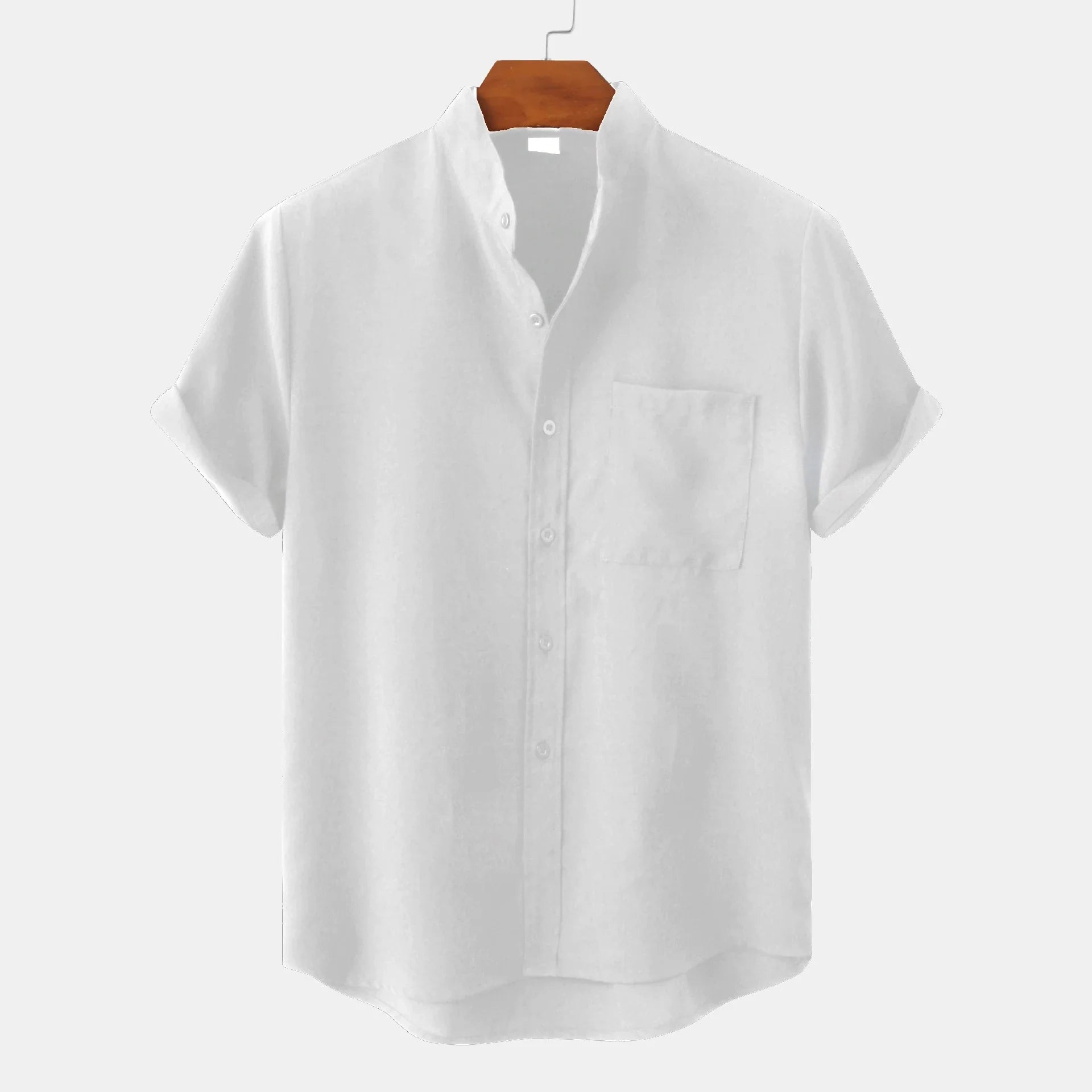 Camicia estiva da uomo in misto lino – leggera a maniche corte con bottoni