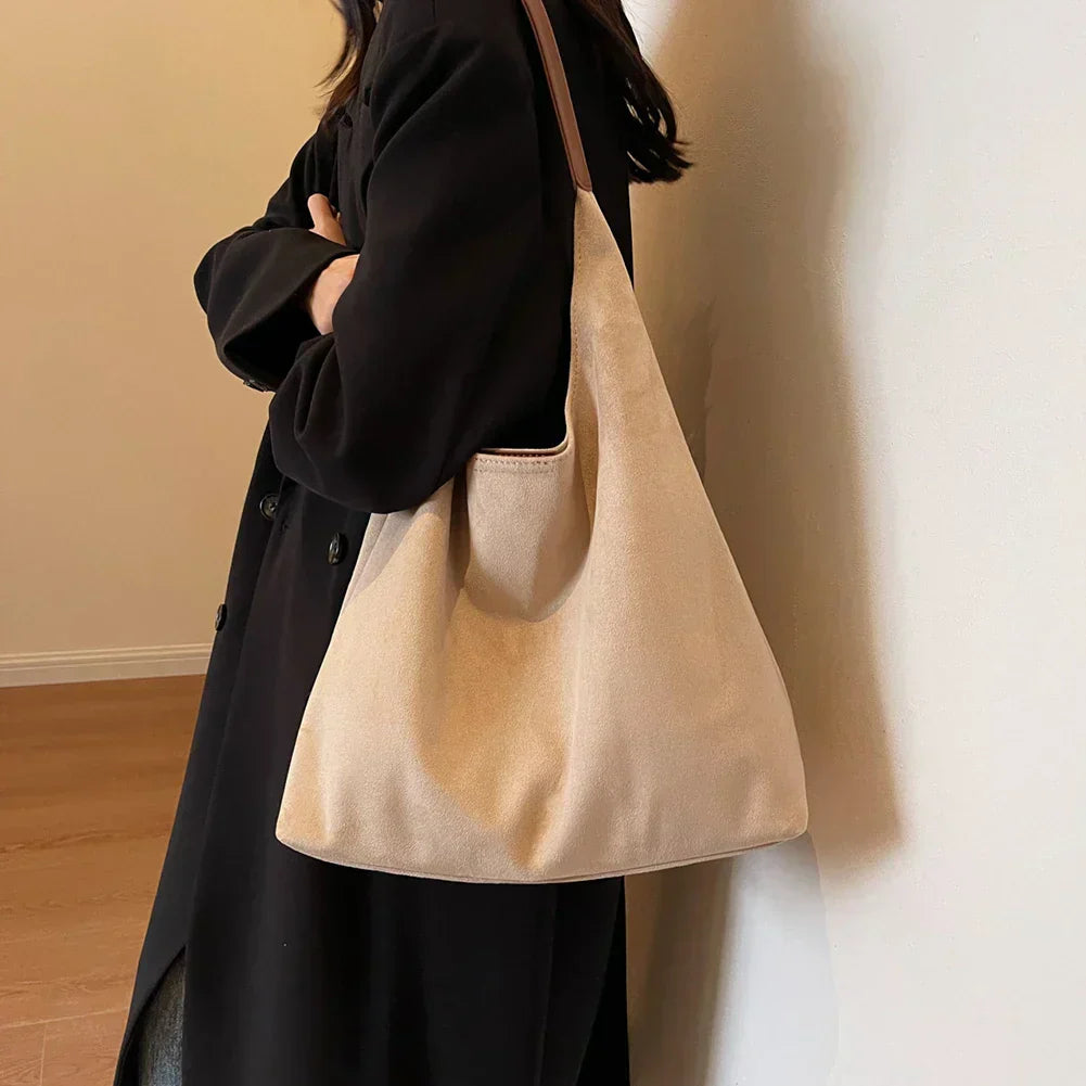 Borsa tote in pelle scamosciata di alta qualità per donna - elegante borsa per tutti i giorni