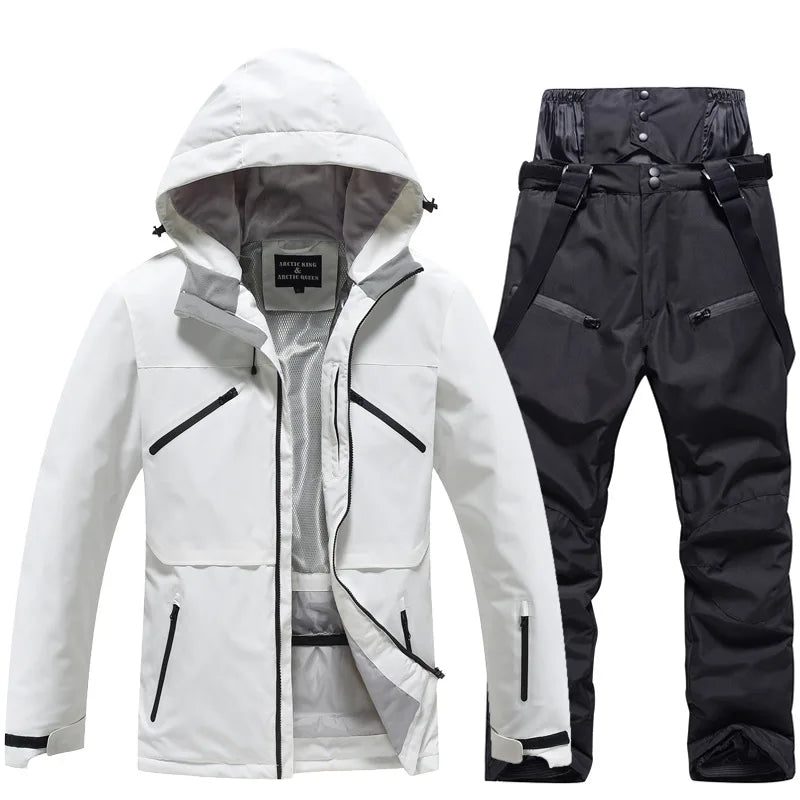 Tuta da sci invernale unisex isolata – Giacca e pantaloni traspiranti per lo snowboard
