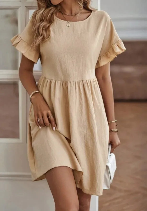 Mini abito da donna con scollo tondo – Stile casual elegante per tutti i giorni