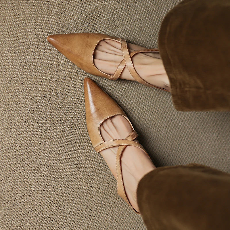 Mules da donna in vera pelle – Eleganti, comode, facili da indossare, stile casual
