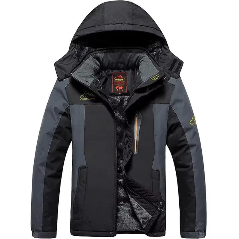 Giacca da uomo con fodera in pile Premium Outdoor - Cappotto impermeabile con cappuccio