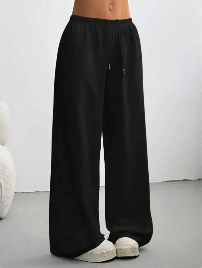Pantaloni da jogging a gamba larga da donna – Vestibilità comoda e rilassata