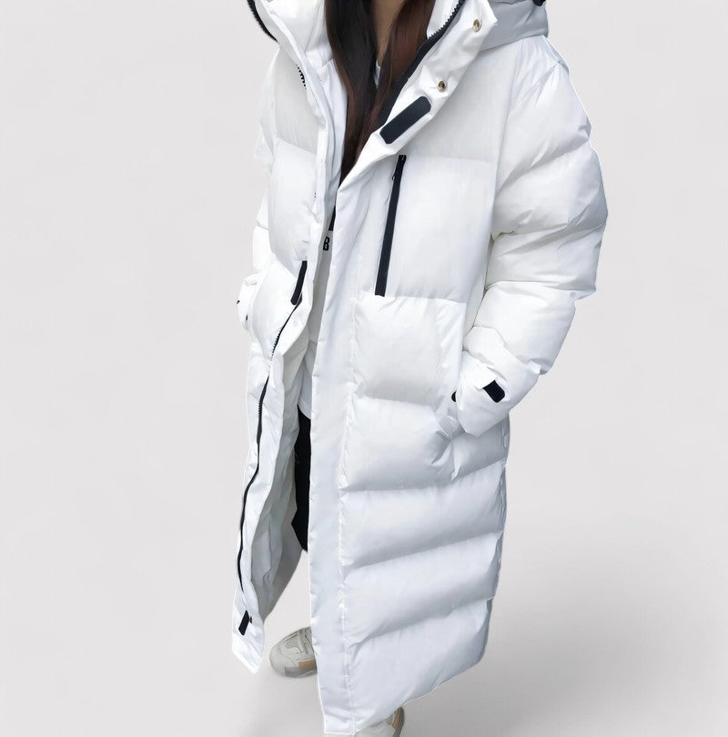 Parka con cappuccio nero da donna – Giacca invernale lunga e impermeabile