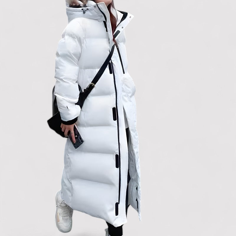 Parka con cappuccio nero da donna – Giacca invernale lunga e impermeabile