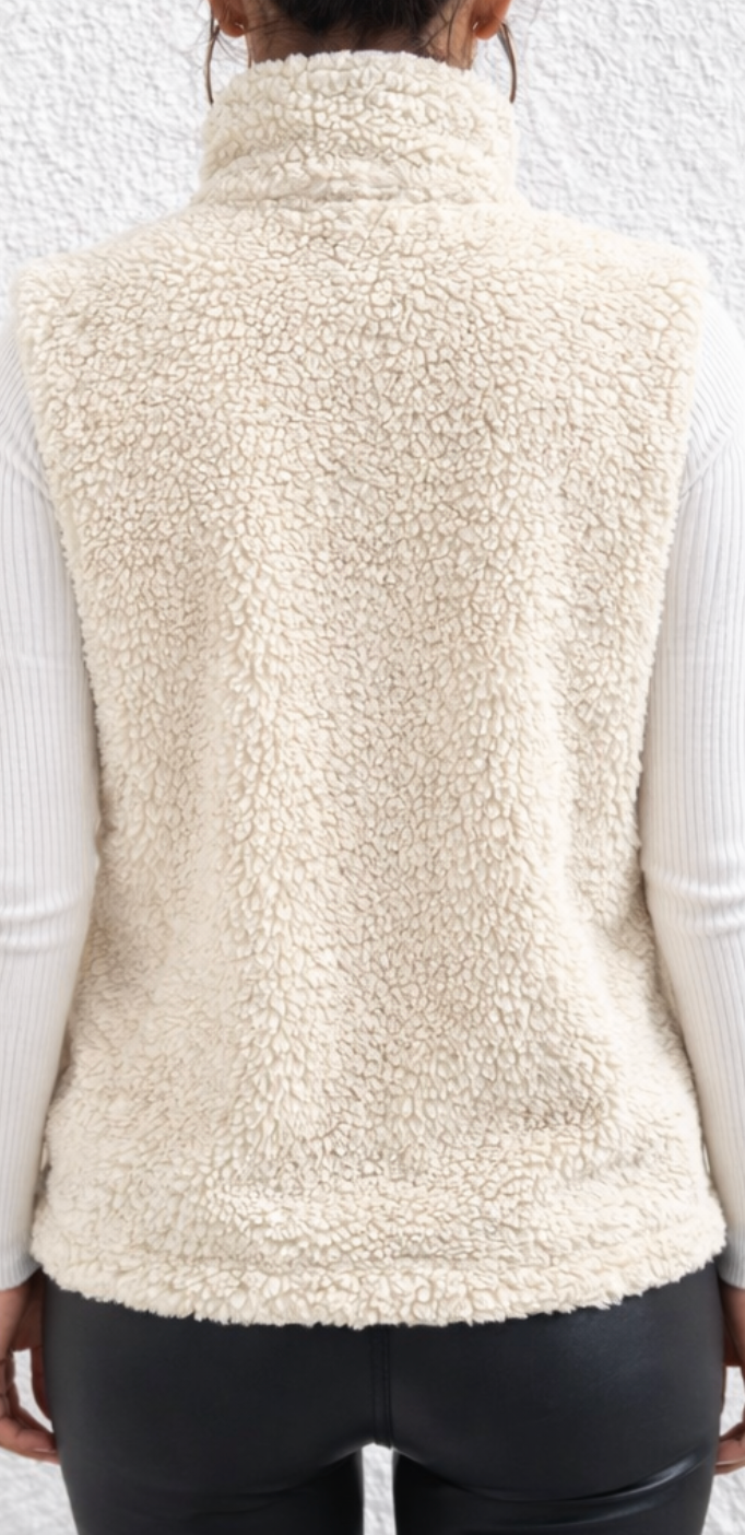 Gilet in pelliccia morbida da donna – Elegante giacca a maniche corte con cerniera