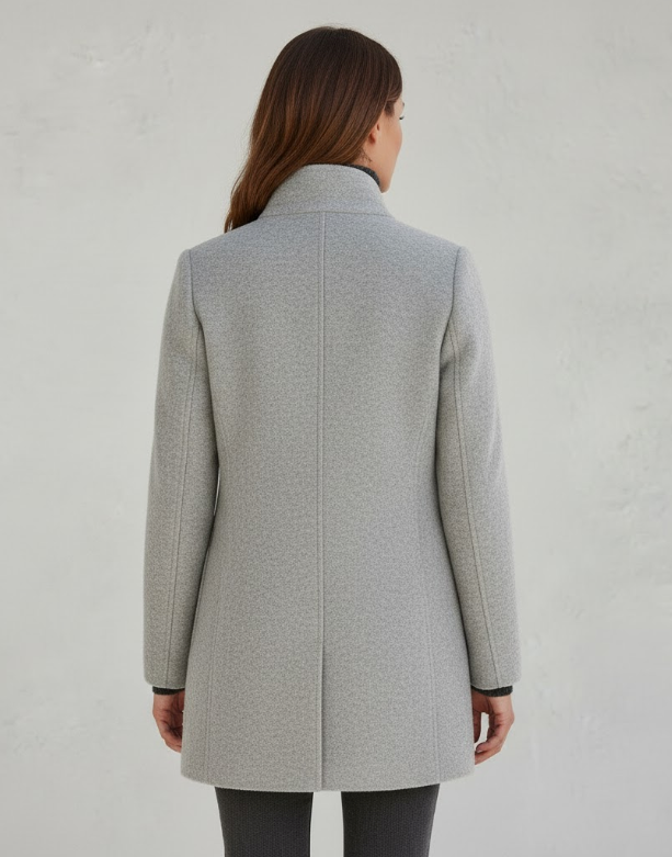 Cappotto corto in misto lana da donna moderno – Elegante giacca monopetto