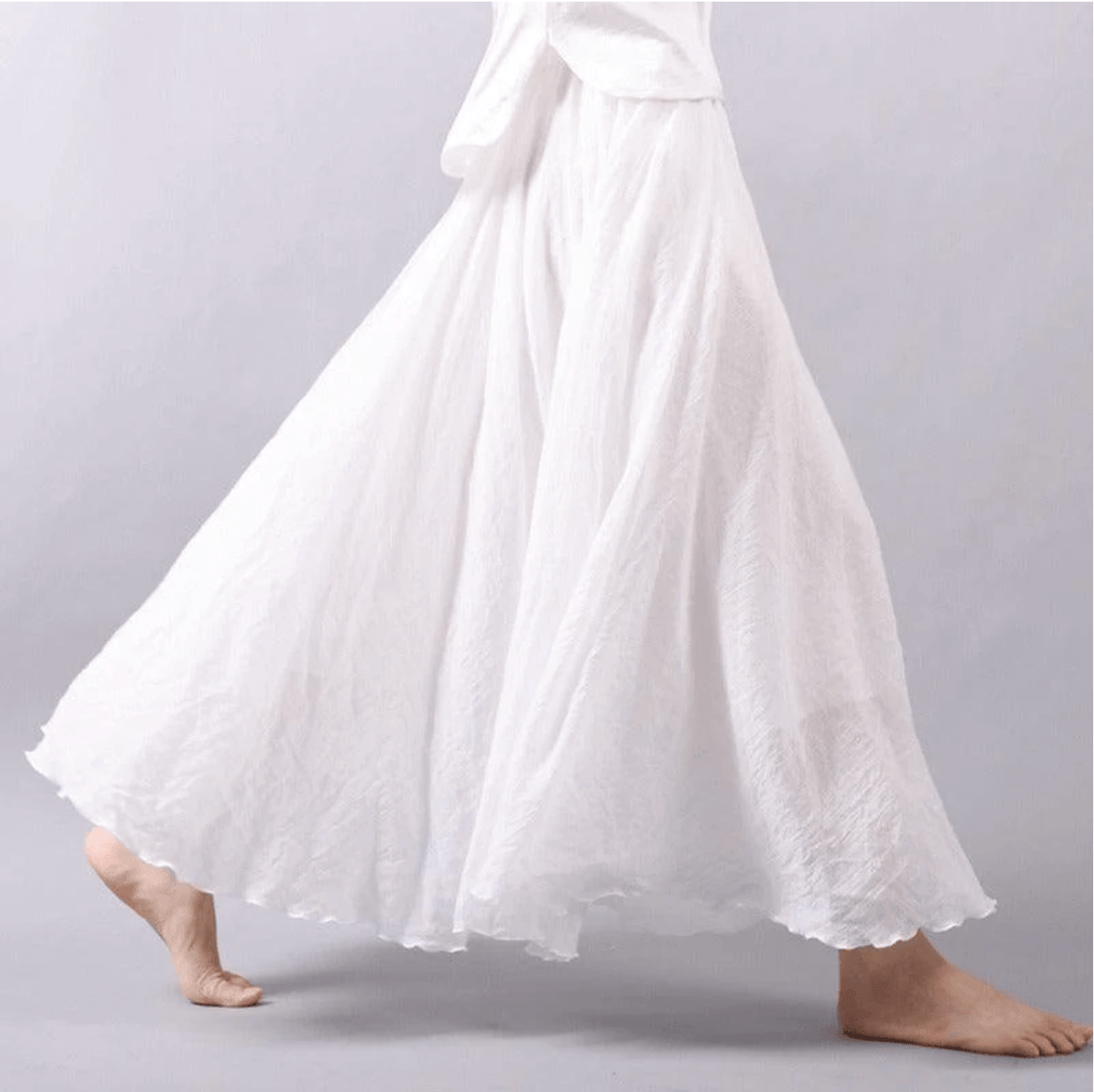 Gonna Lunga in Lino Donna – Gonna Maxi Fluida A-Line Stile Boho