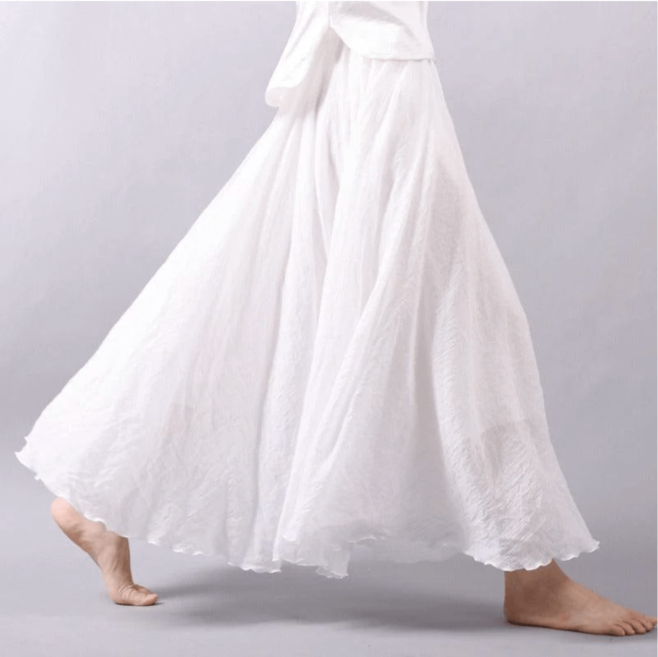 Gonna Lunga in Lino Donna – Gonna Maxi Fluida A-Line Stile Boho