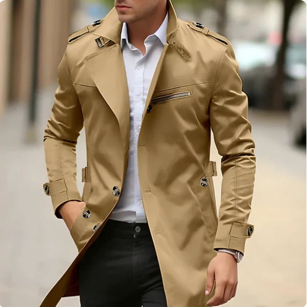 Trench classico leggero e confortevole da uomo - Resistente, elegante, senza tempo, estivo, casual, da viaggio