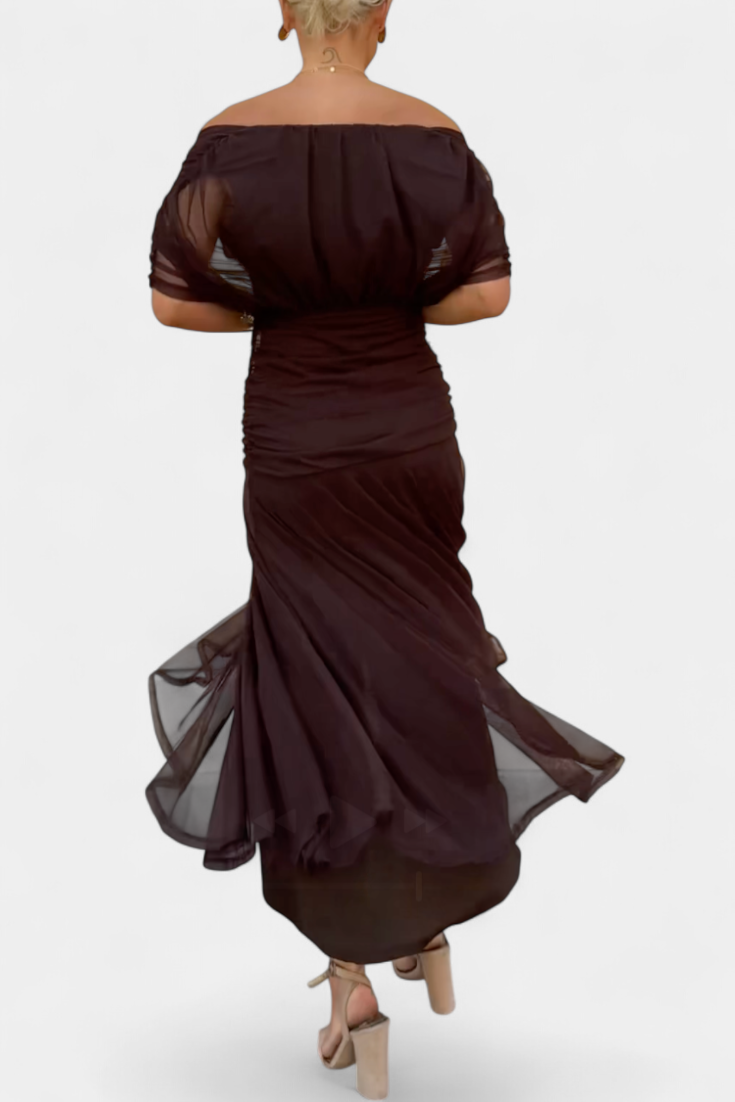 Elegante abito lungo da donna con scollo a V e stampa floreale – Abito estivo lungo e fluido