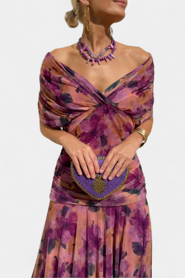 Abito elegante da donna stampato - Fluido e femminile