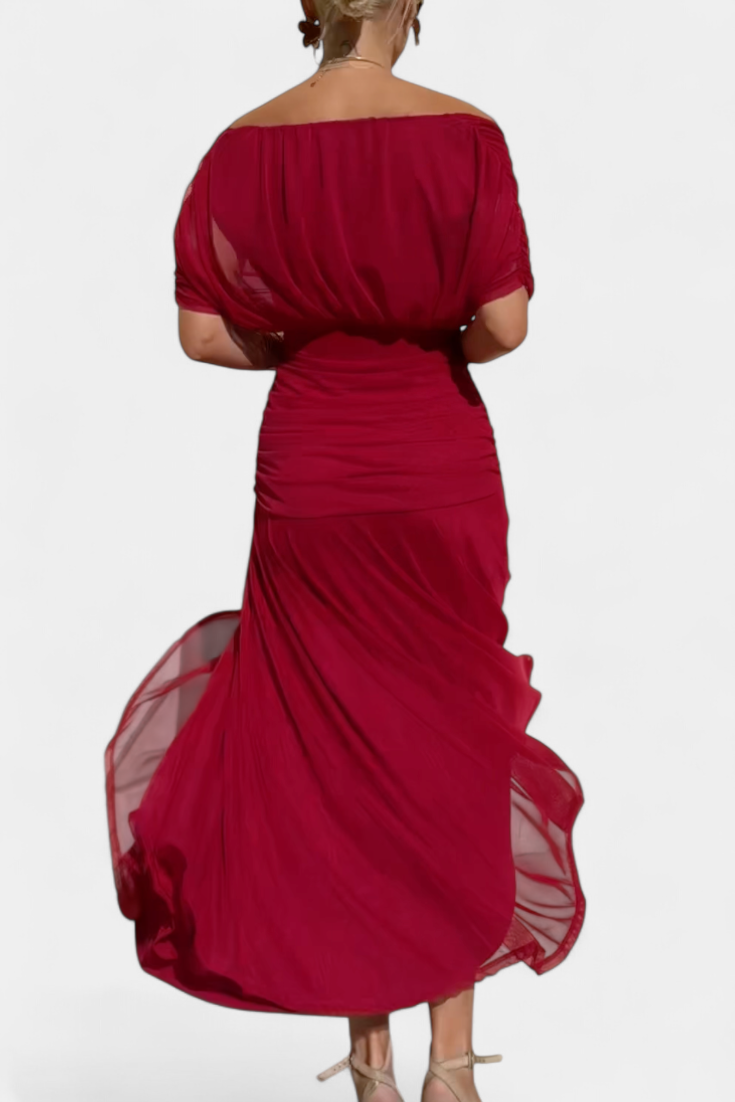 Elegante abito lungo da donna con scollo a V e stampa floreale – Abito estivo lungo e fluido