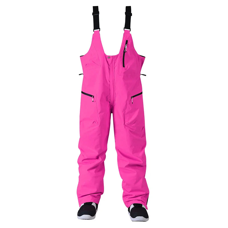 Pantaloni da sci regolabili unisex – Pantaloni da neve con bretelle e chiusura con cerniera