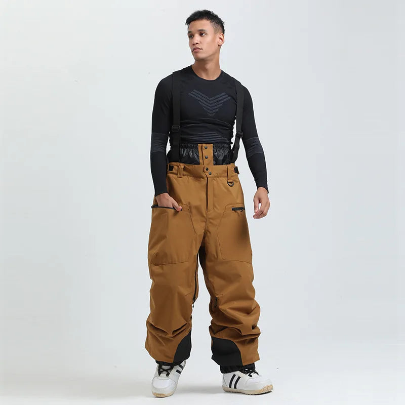 Pantaloni da sci unisex con bretelle – Pantaloni da neve impermeabili per freddo estremo (-40°C)