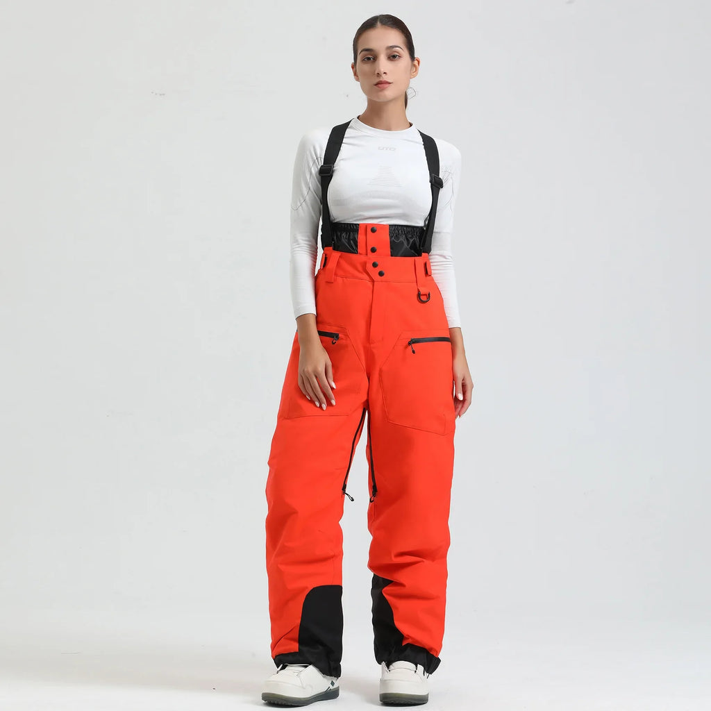 Pantaloni da sci unisex con bretelle – Pantaloni da neve impermeabili per freddo estremo (-40°C)