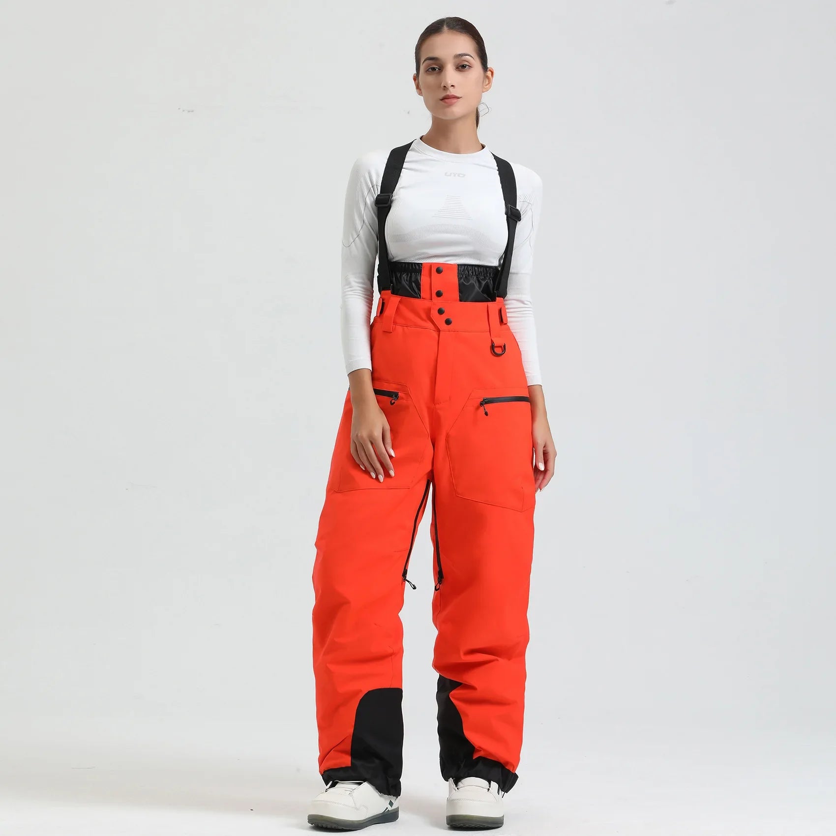 Pantaloni da sci unisex con bretelle – Pantaloni da neve impermeabili per freddo estremo (-40°C)